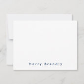 Correspondance Carte de note blanche bleu marine moderne (Devant)