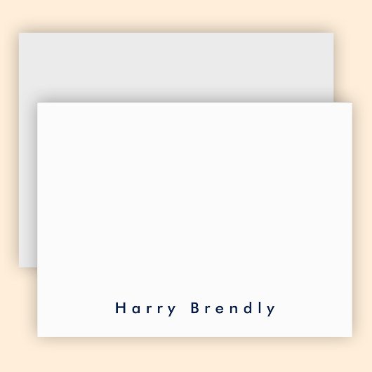 Correspondance Carte de note blanche bleu marine moderne