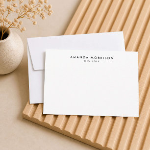 Correspondance Carte de note blanche de luxe minimaliste