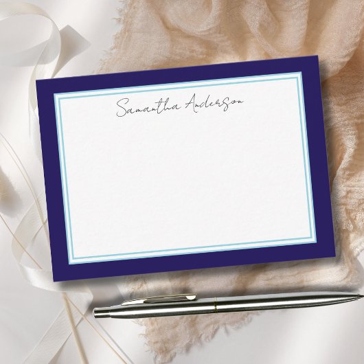 Correspondance Carte de note bleue personnalisée
