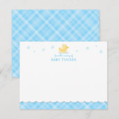 Correspondance Carte de note bleue préppée en caoutchouc (Devant / Derrière)