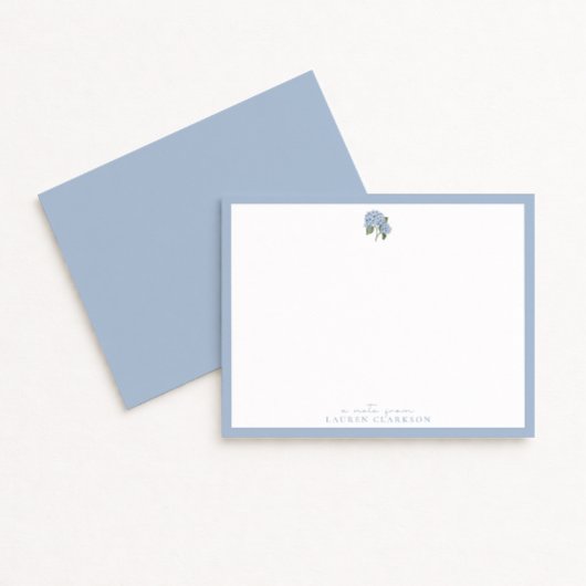 Correspondance Carte de note Blue Hydrangea