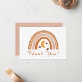 Correspondance Carte de note Boho Rainbow Thank (Devant/Arrière en situation)