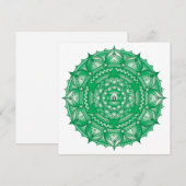 Correspondance Carte de note Carré Heart Chakra Green Mandala (Devant / Derrière)