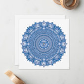 Correspondance Carte de note Carré Throat Chakra Blue Mandala (Devant/Arrière en situation)