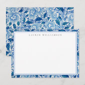 Correspondance Carte de note classique en bleu et blanc (Devant / Derrière)