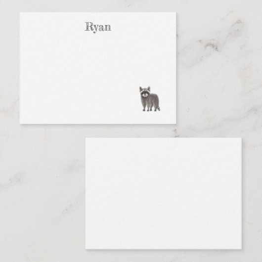 Correspondance Carte de note Cute Racoon (Devant / Derrière)