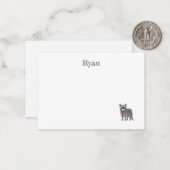 Correspondance Carte de note Cute Racoon (Devant/Arrière en situation)