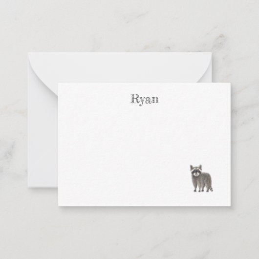 Correspondance Carte de note Cute Racoon (Devant)