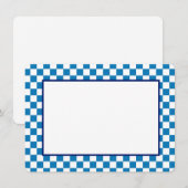 Correspondance Carte de note - Damier bleu et blanc (Devant / Derrière)