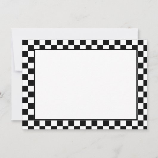 Correspondance Carte de note-Damier noir et blanc (Devant)