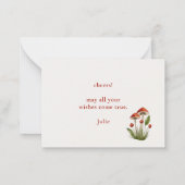 Correspondance Carte de note d'anniversaire botanique de champign (Dos)