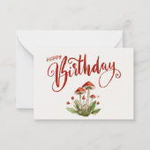 Correspondance Carte de note d'anniversaire botanique de champign (Devant)