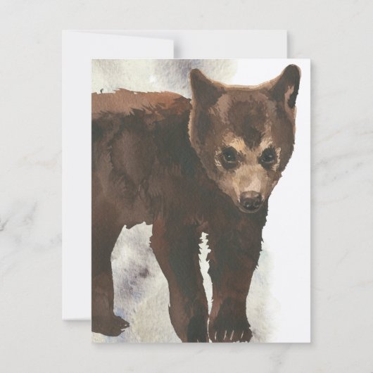 Correspondance Carte de note d'aquarelle de l'ours Brown (Dos)