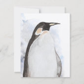 Correspondance Carte de note d'aquarelle de pingouin arctique (Dos)