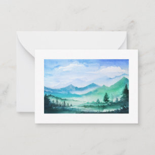 Correspondance carte de note d'aquarelle du paysage
