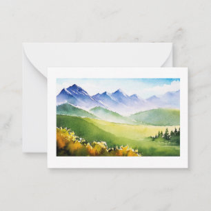 Correspondance carte de note d'aquarelle nature