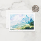 Correspondance carte de note d'aquarelle nature (Devant/Arrière en situation)