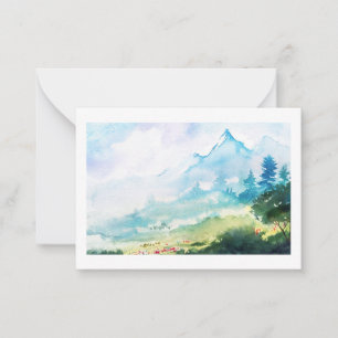 Correspondance carte de note d'aquarelle nature