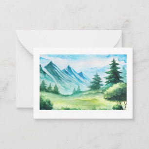 Correspondance carte de note d'aquarelle nature