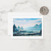 Correspondance carte de note d'aquarelle nature (Devant/Arrière en situation)