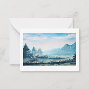 Correspondance carte de note d'aquarelle nature