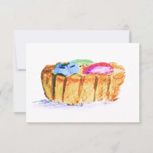Correspondance Carte de note d'art abstrait originale 3,5x5" Tart (Devant)