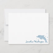 Correspondance Carte de note Dauphin Bleu Mignon (Devant)