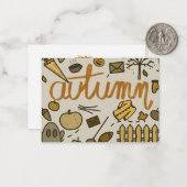 Correspondance Carte de note d'automne avec enveloppe automne (Devant/Arrière en situation)