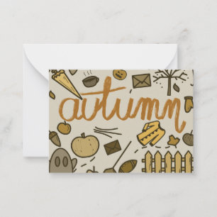 Correspondance Carte de note d'automne avec enveloppe automne