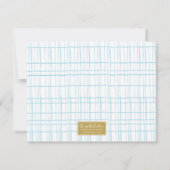 Correspondance Carte de note de badge à l'aquarelle bleue chic (Dos)