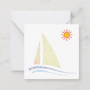 Correspondance Carte de note de bateau à voile de langue mondiale