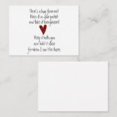 Correspondance Carte de note de câlin de poche (Devant / Derrière)