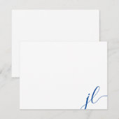 Correspondance Carte de note de calligraphie à l'encre bleue à de (Devant / Derrière)