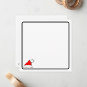 Correspondance carte de note de chapeau de Père Noël (Devant/Arrière en situation)