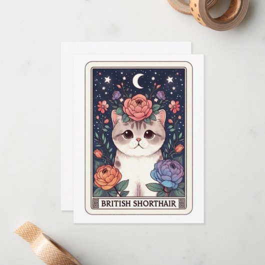 Correspondance Carte de note de chat (Devant/Arrière en situation)