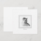 Correspondance Carte de note de chat birman noir et blanc (Devant / Derrière)