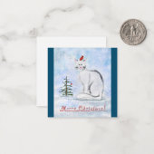 Correspondance Carte de note de chat Noël (Devant/Arrière en situation)