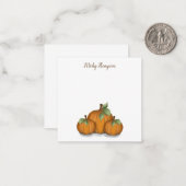 Correspondance Carte de note de citrouilles peintes (Devant/Arrière en situation)