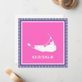 Correspondance Carte de note de clé grecque de code postal Nantuc (Devant/Arrière en situation)