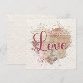Correspondance Carte de note de cœur d'amour romantique (Devant / Derrière)
