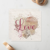 Correspondance Carte de note de cœur d'amour romantique (Devant/Arrière en situation)