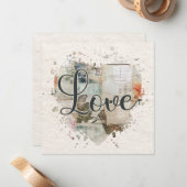 Correspondance Carte de note de cœur d'amour romantique (Devant/Arrière en situation)