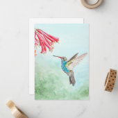 Correspondance Carte de note de colibri (Devant/Arrière en situation)