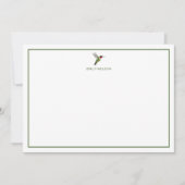 Correspondance Carte de note de colibri à gorge rubis personnalis (Devant)