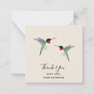 Correspondance Carte de note de colibri de Merci personnalisée