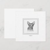 Correspondance Carte de note de dessin Sphynx Chat Chalk (Devant / Derrière)