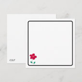 Correspondance Carte de note de fleur (Devant / Derrière)