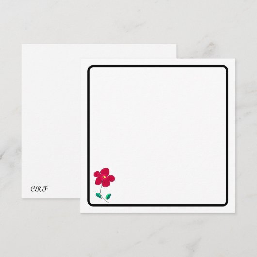 Correspondance Carte de note de fleur (Devant / Derrière)