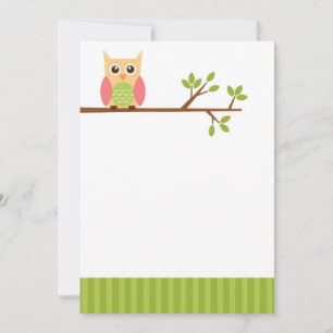 Correspondance Carte de note de hibou plat - joli papier à lettre